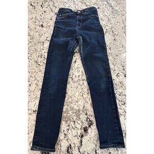 H&M Dark Wash High Waist Skinny Jeans Women's‎ Size 6 Denim Casual distressed